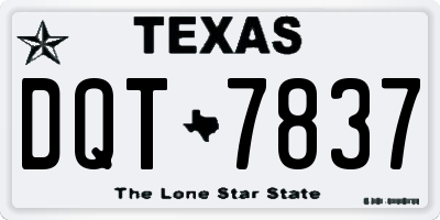 TX license plate DQT7837