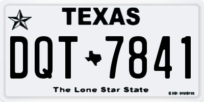 TX license plate DQT7841