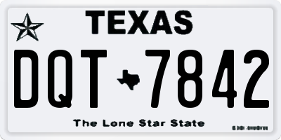 TX license plate DQT7842