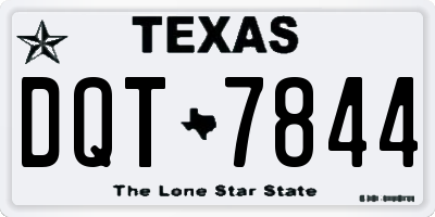 TX license plate DQT7844