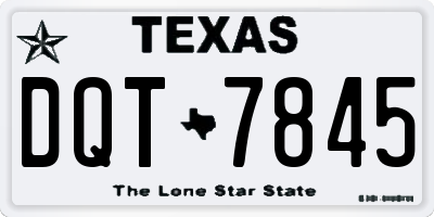 TX license plate DQT7845