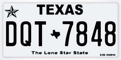 TX license plate DQT7848