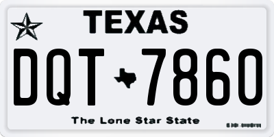 TX license plate DQT7860