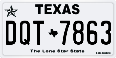 TX license plate DQT7863