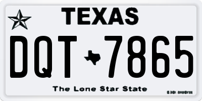 TX license plate DQT7865