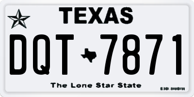 TX license plate DQT7871