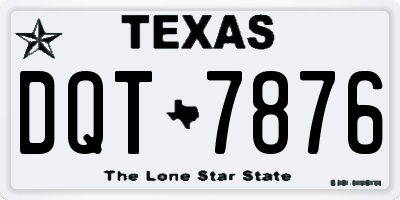 TX license plate DQT7876