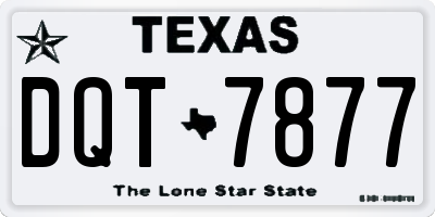 TX license plate DQT7877