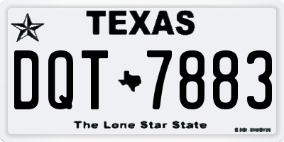 TX license plate DQT7883