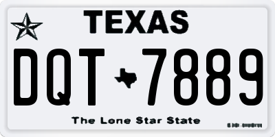 TX license plate DQT7889