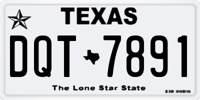 TX license plate DQT7891