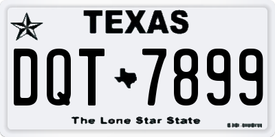 TX license plate DQT7899