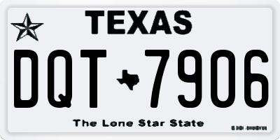 TX license plate DQT7906