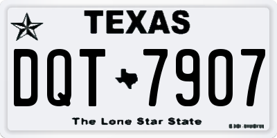 TX license plate DQT7907
