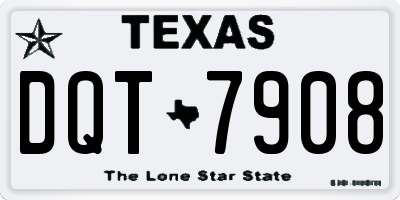 TX license plate DQT7908