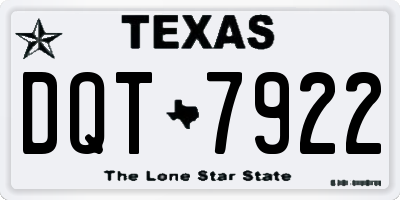 TX license plate DQT7922