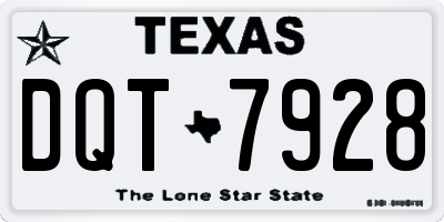 TX license plate DQT7928