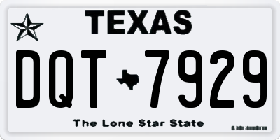 TX license plate DQT7929