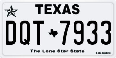 TX license plate DQT7933