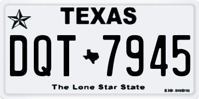 TX license plate DQT7945