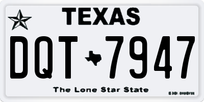 TX license plate DQT7947