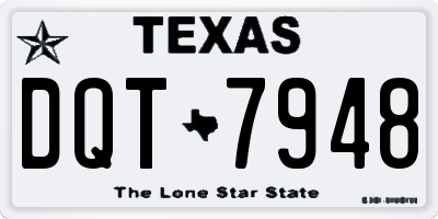 TX license plate DQT7948