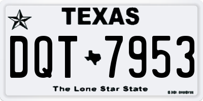 TX license plate DQT7953