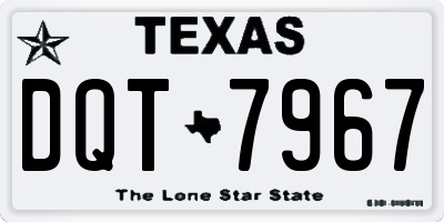 TX license plate DQT7967