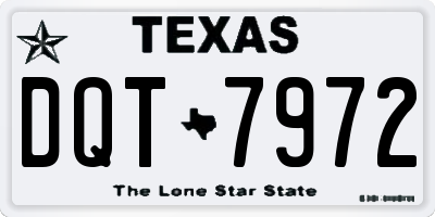 TX license plate DQT7972