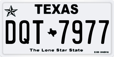 TX license plate DQT7977