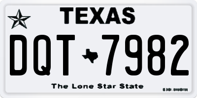 TX license plate DQT7982