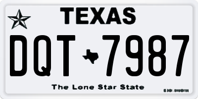 TX license plate DQT7987