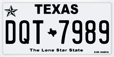 TX license plate DQT7989