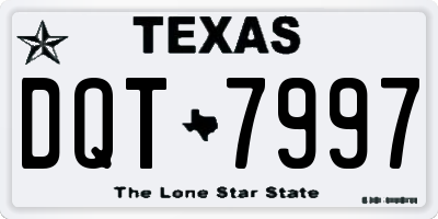 TX license plate DQT7997