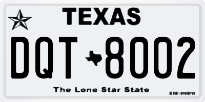 TX license plate DQT8002