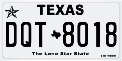 TX license plate DQT8018