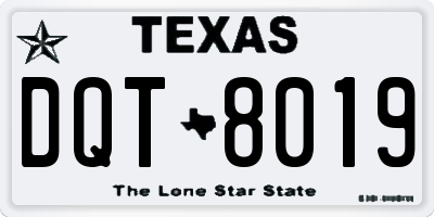 TX license plate DQT8019