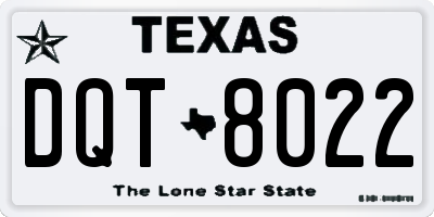 TX license plate DQT8022