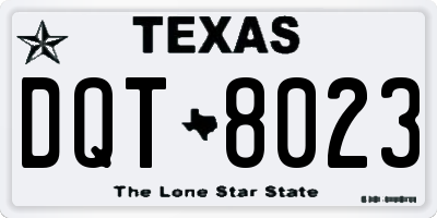 TX license plate DQT8023