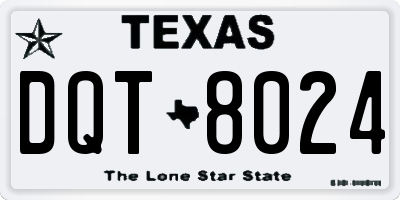 TX license plate DQT8024