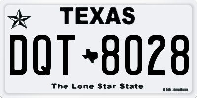 TX license plate DQT8028