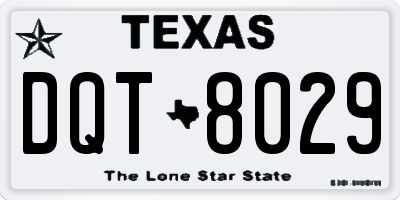 TX license plate DQT8029