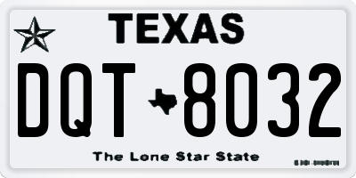 TX license plate DQT8032