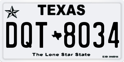 TX license plate DQT8034