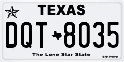 TX license plate DQT8035