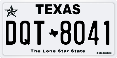 TX license plate DQT8041