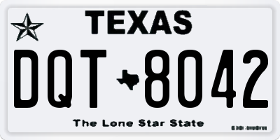 TX license plate DQT8042