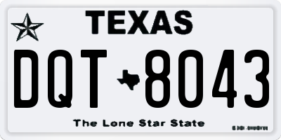 TX license plate DQT8043