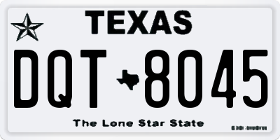 TX license plate DQT8045