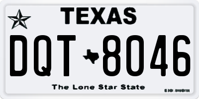 TX license plate DQT8046